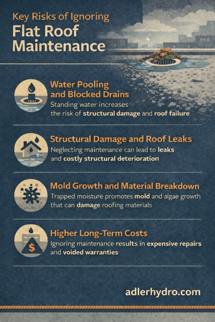 Key risks of flat roof neglect 
